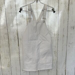 PacSun Cream Denim Overall Dress